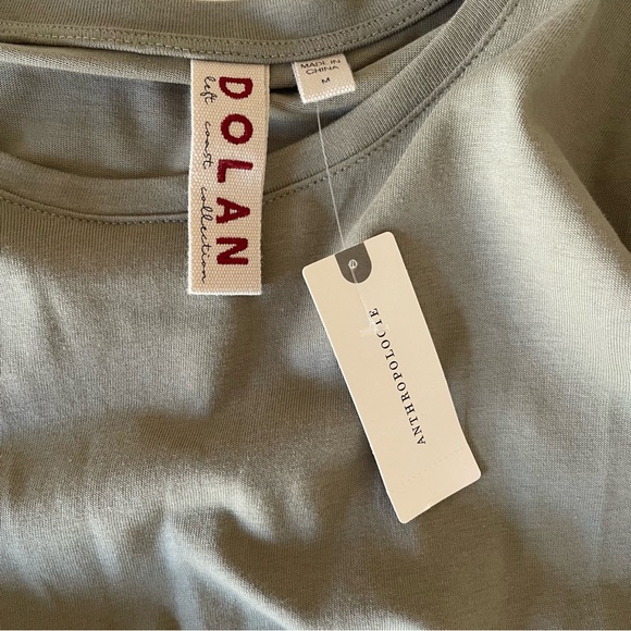 NWT Anthropologie Dolan Tied Knot T-shirt Dress in Moss. Size Medium - Picture 5 of 7